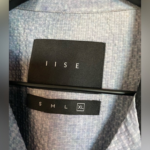 Iise Floral Blue Camp Shirt Orchid Print Short Sleeve Button Up Lightweight - Picture 8 of 10